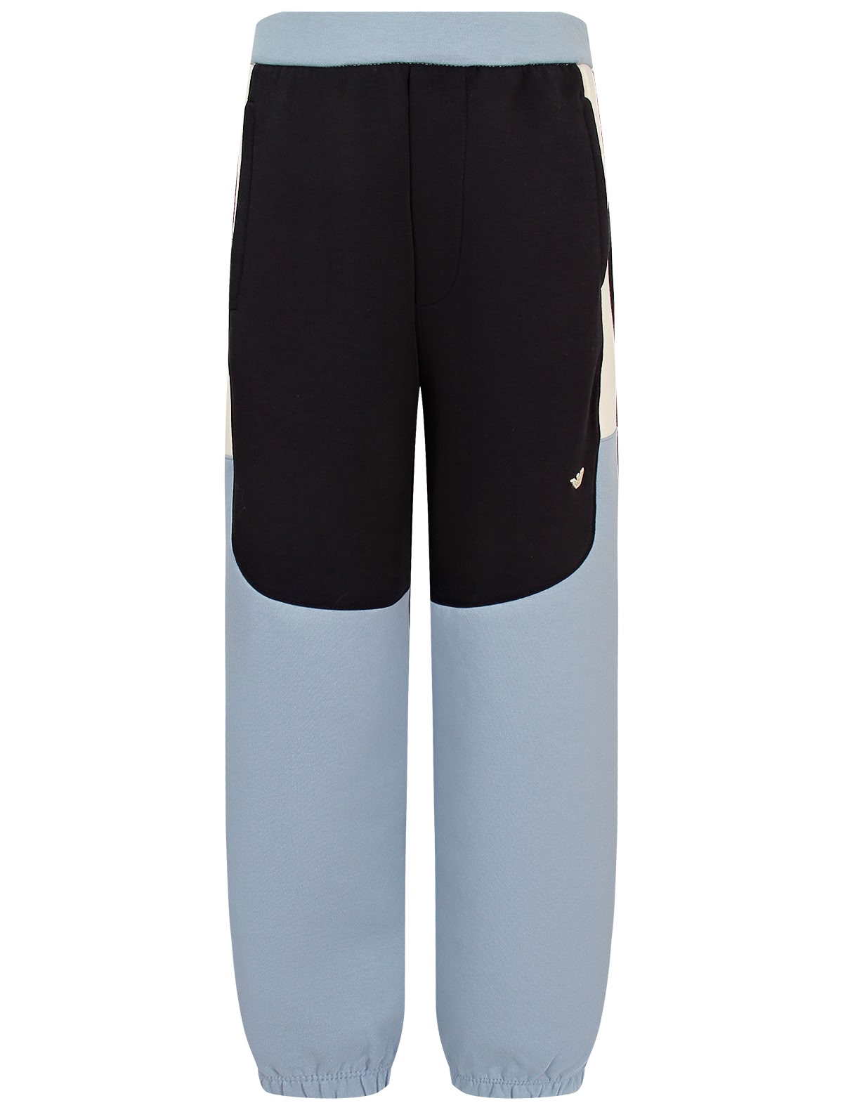 Голубые спортивные брюки в стиле колорблок