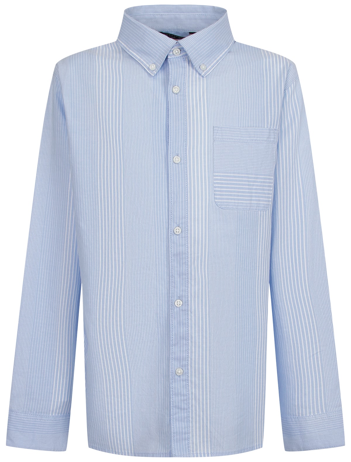 Голубая рубашка в тонкую полоску