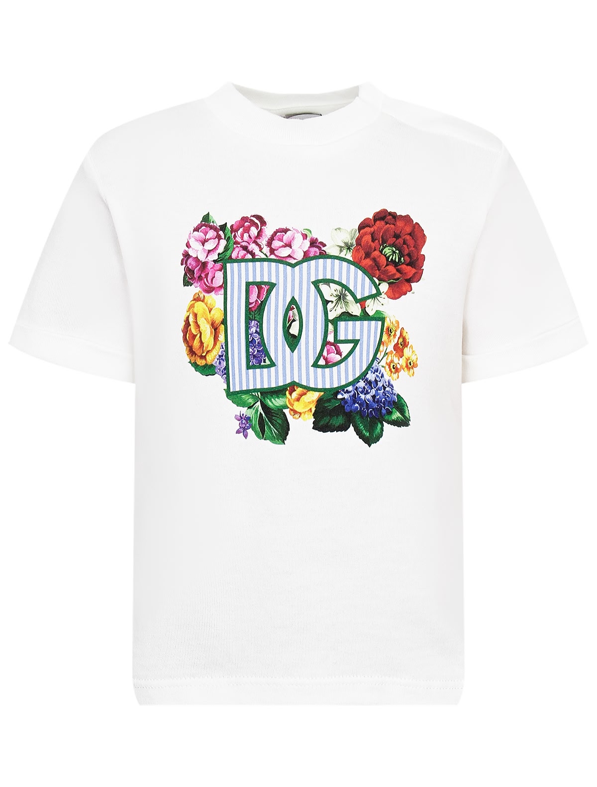 Белая футболка с цветочным принтом