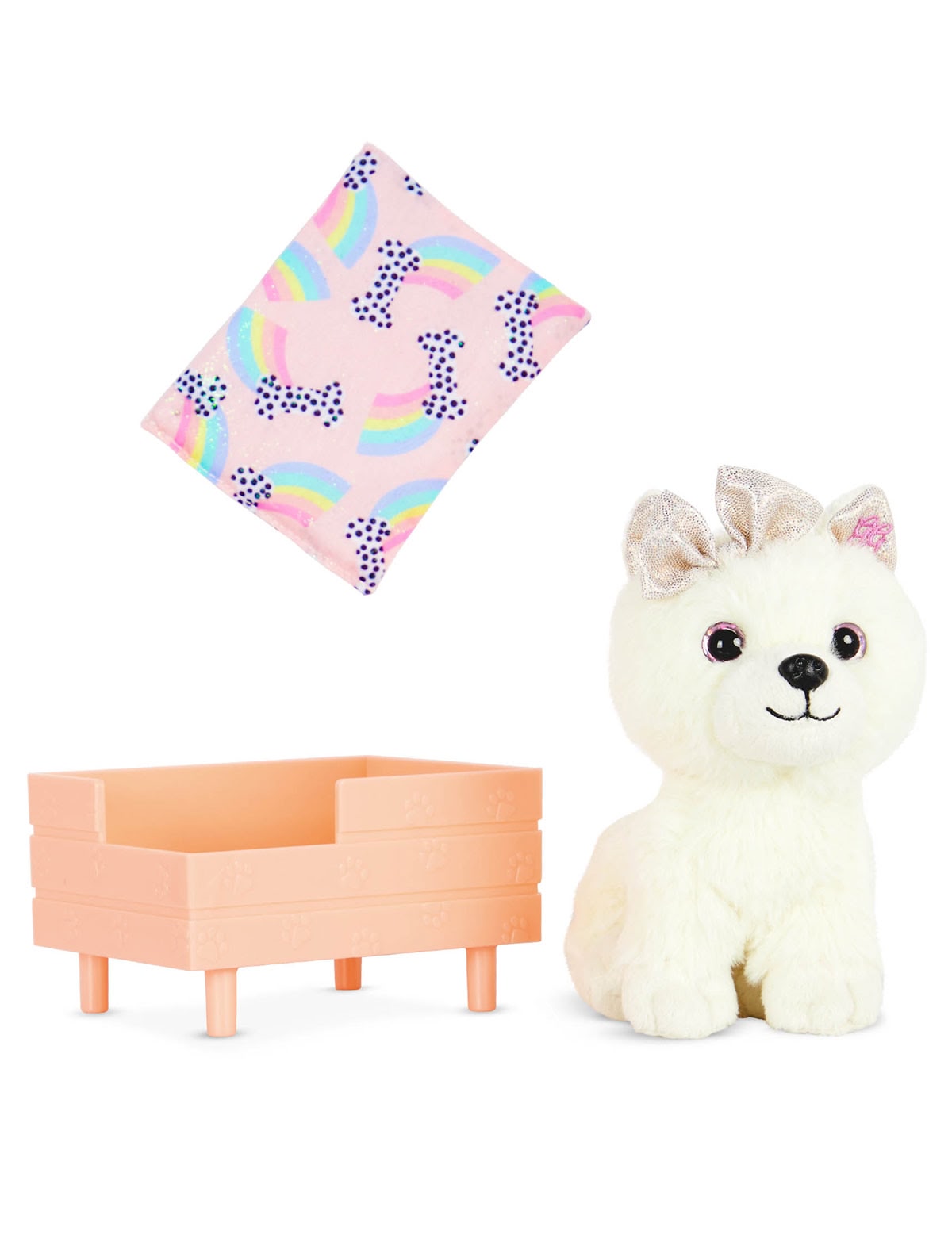 Щенок шпица с лежанкой