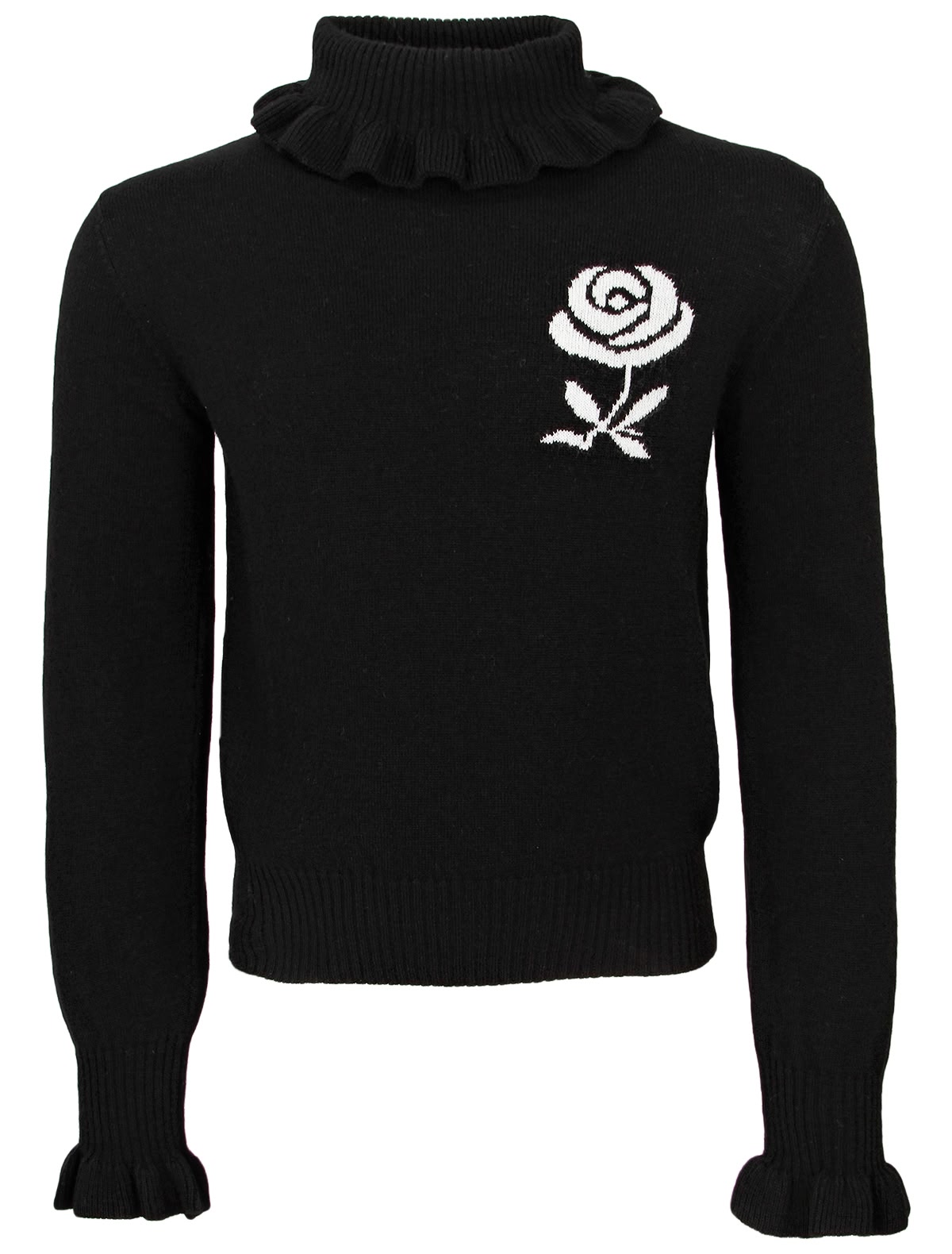 Чёрный джемпер с розой