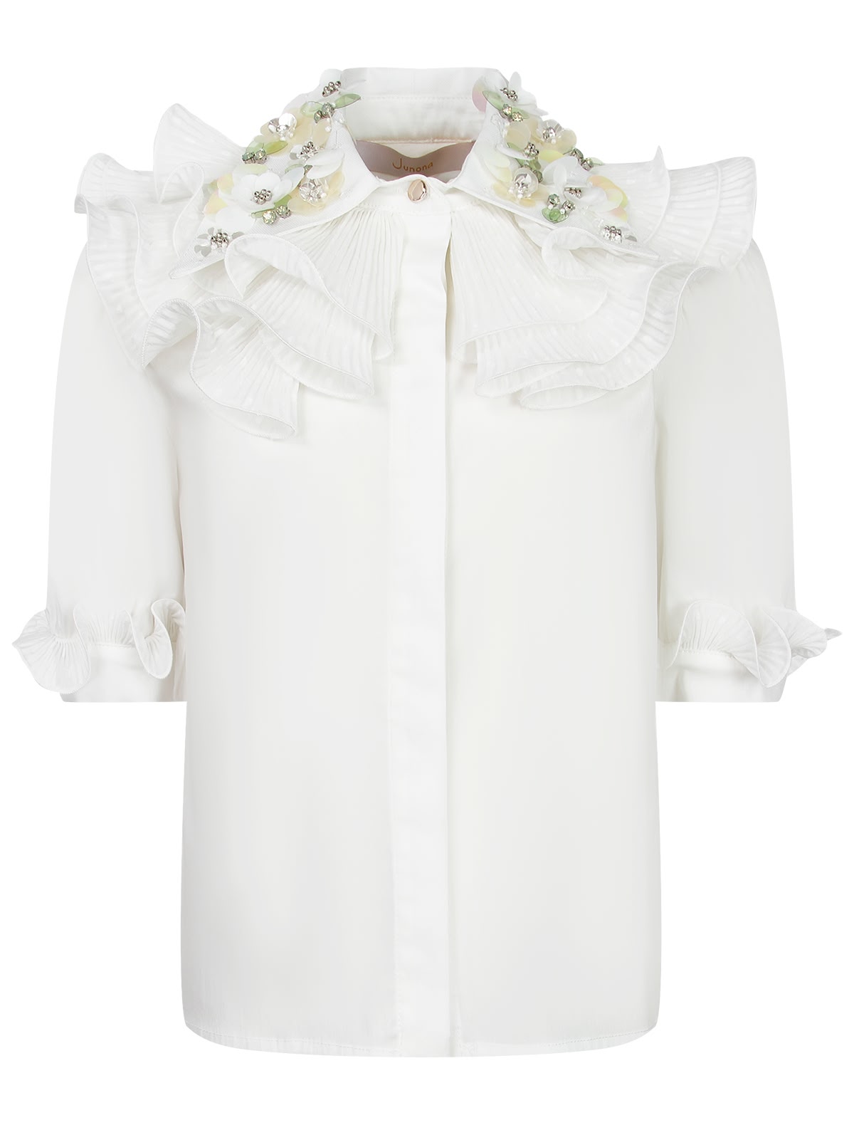 Блуза с расшитым воротником