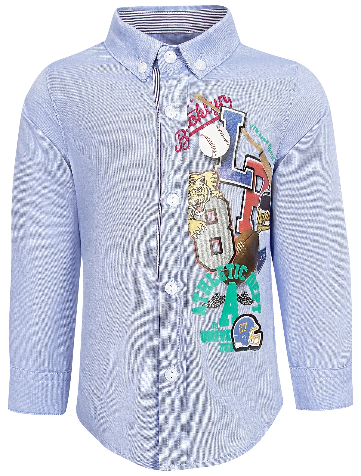 Голубая рубашка с принтом