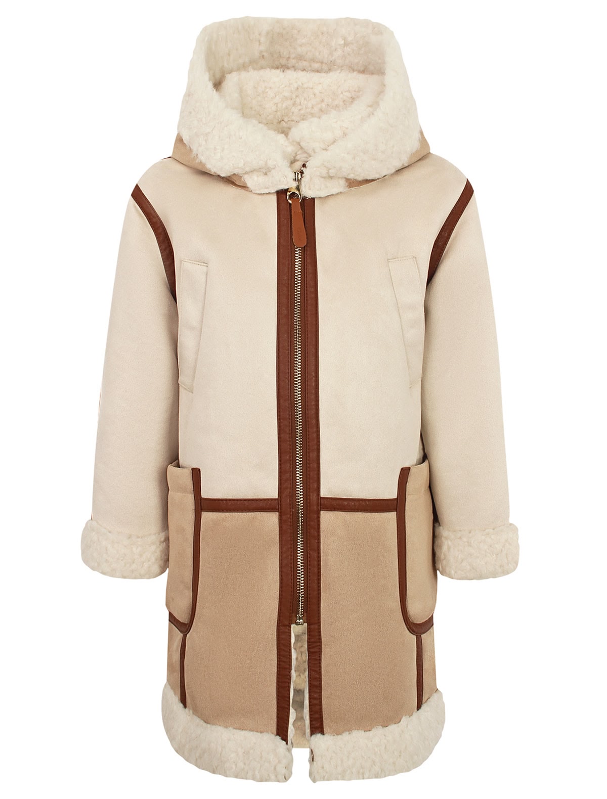 Кремовое пальто на молнии