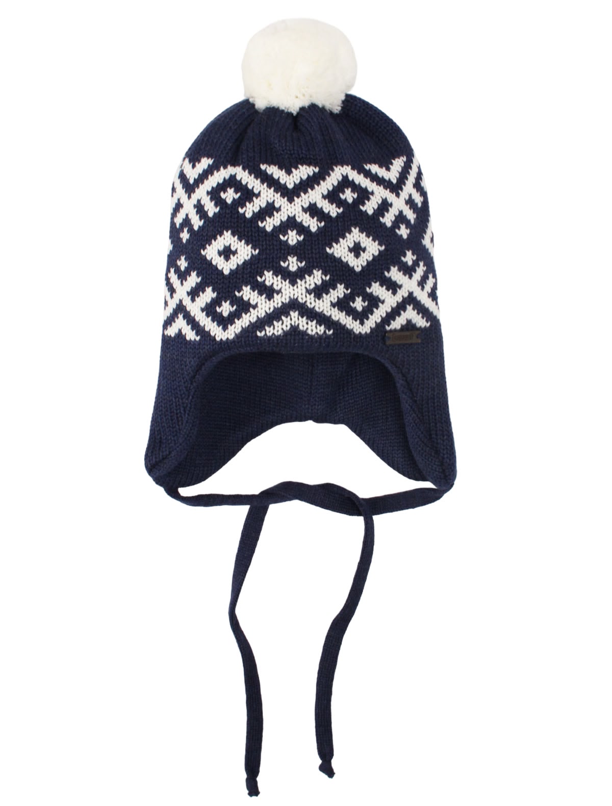 Шапка на завязках со Скандинавским узором