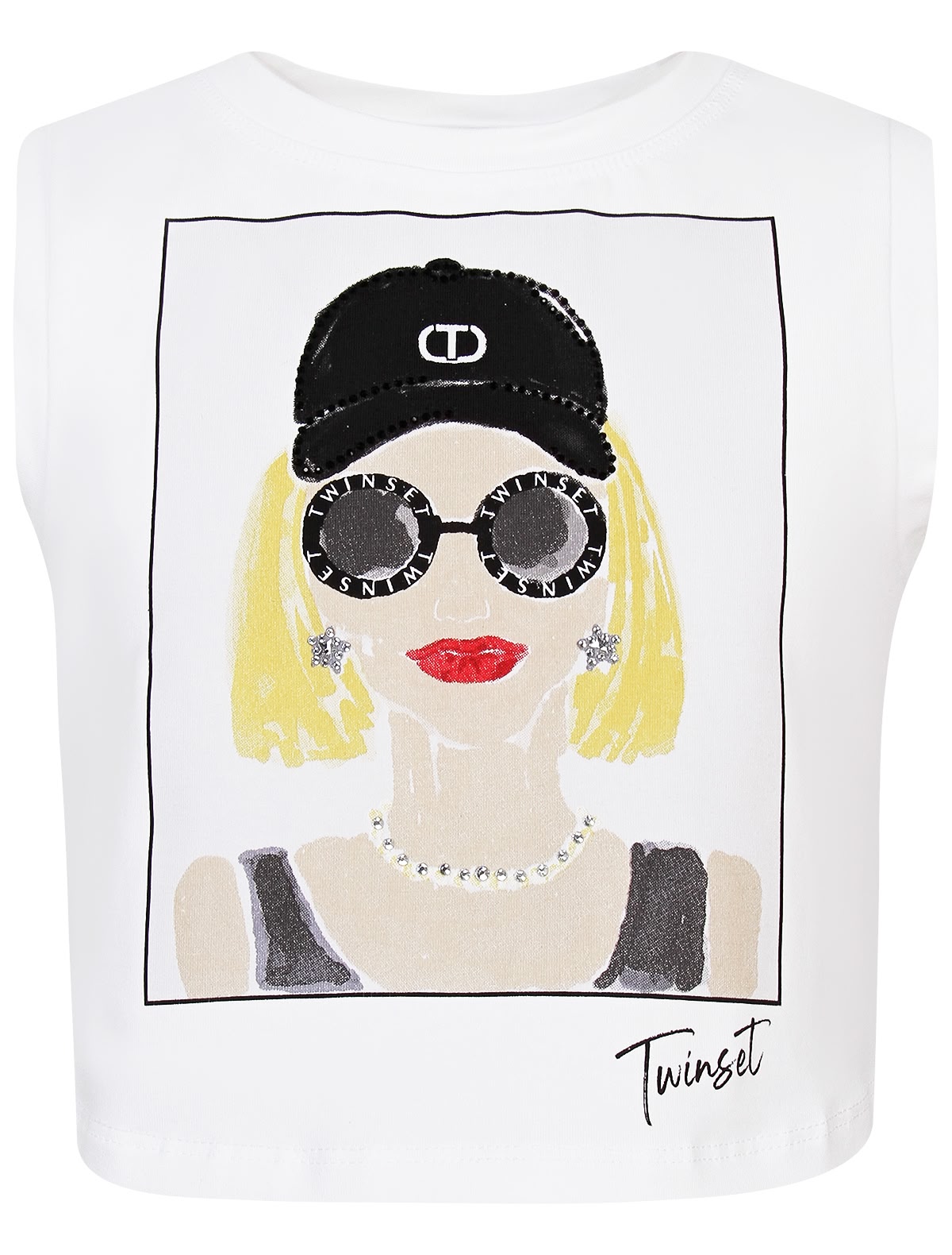 Топ с принтом портрет