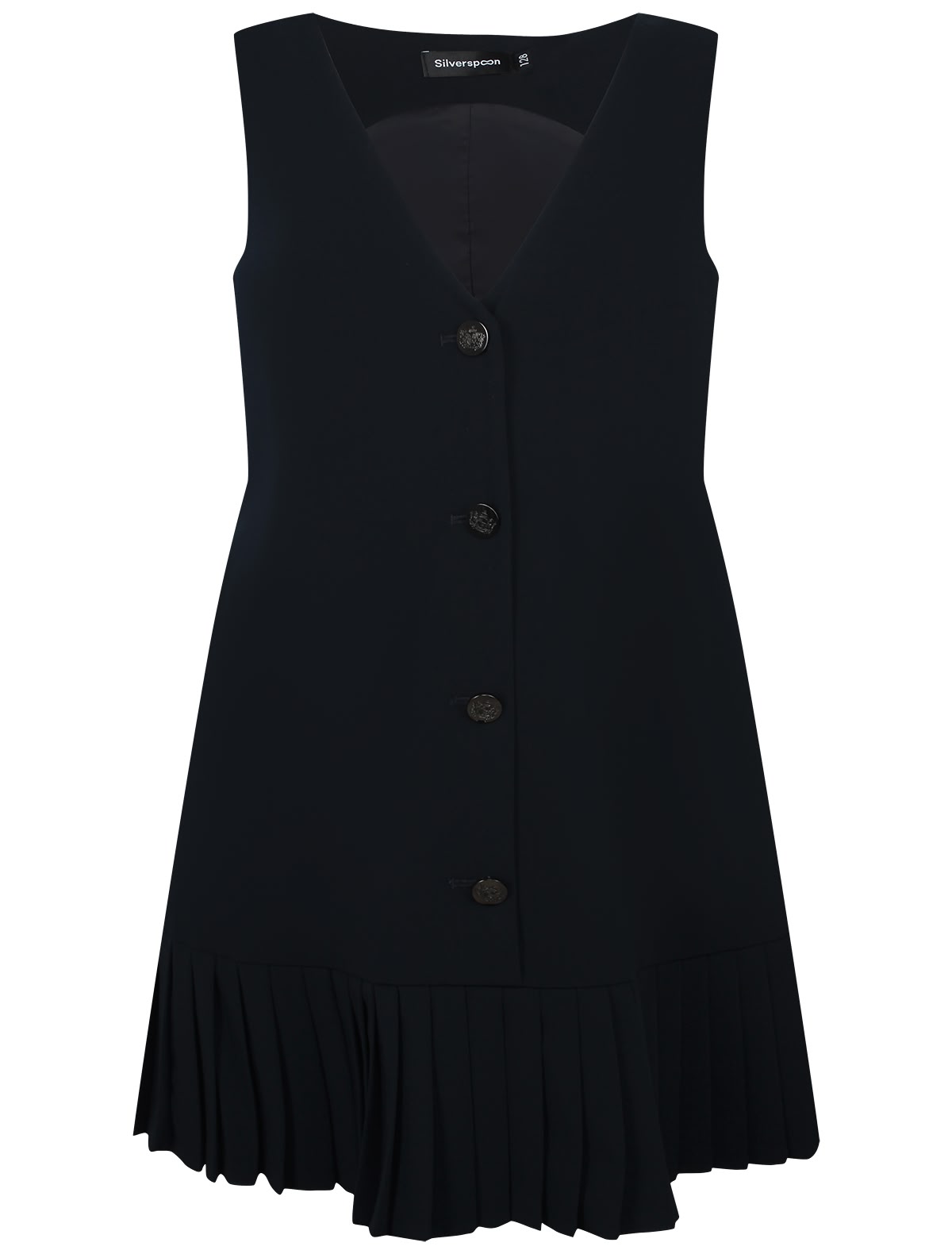 Синий сарафан с плиссировкой