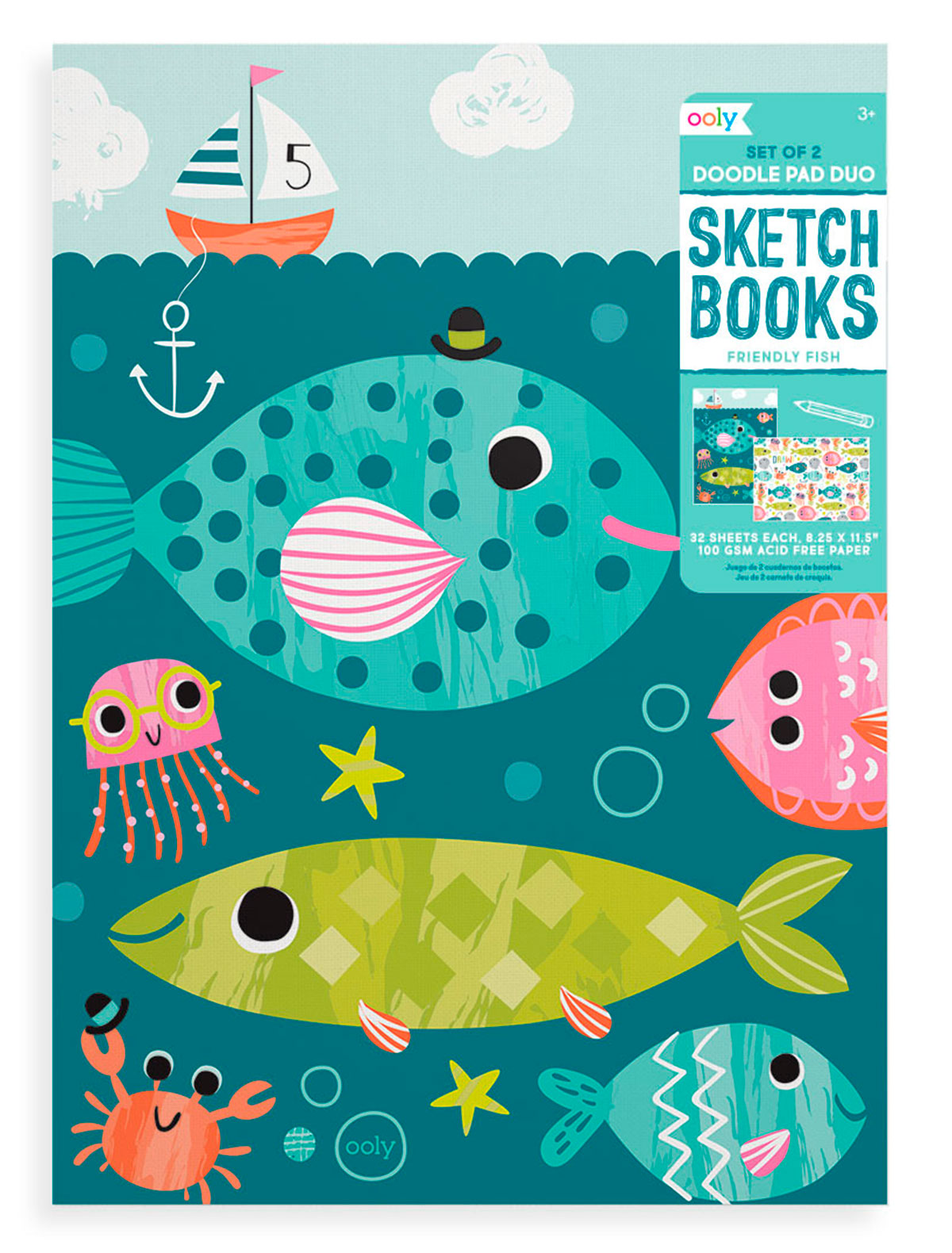 Набор скетчбуков для рисования "Рыбки", 2шт.