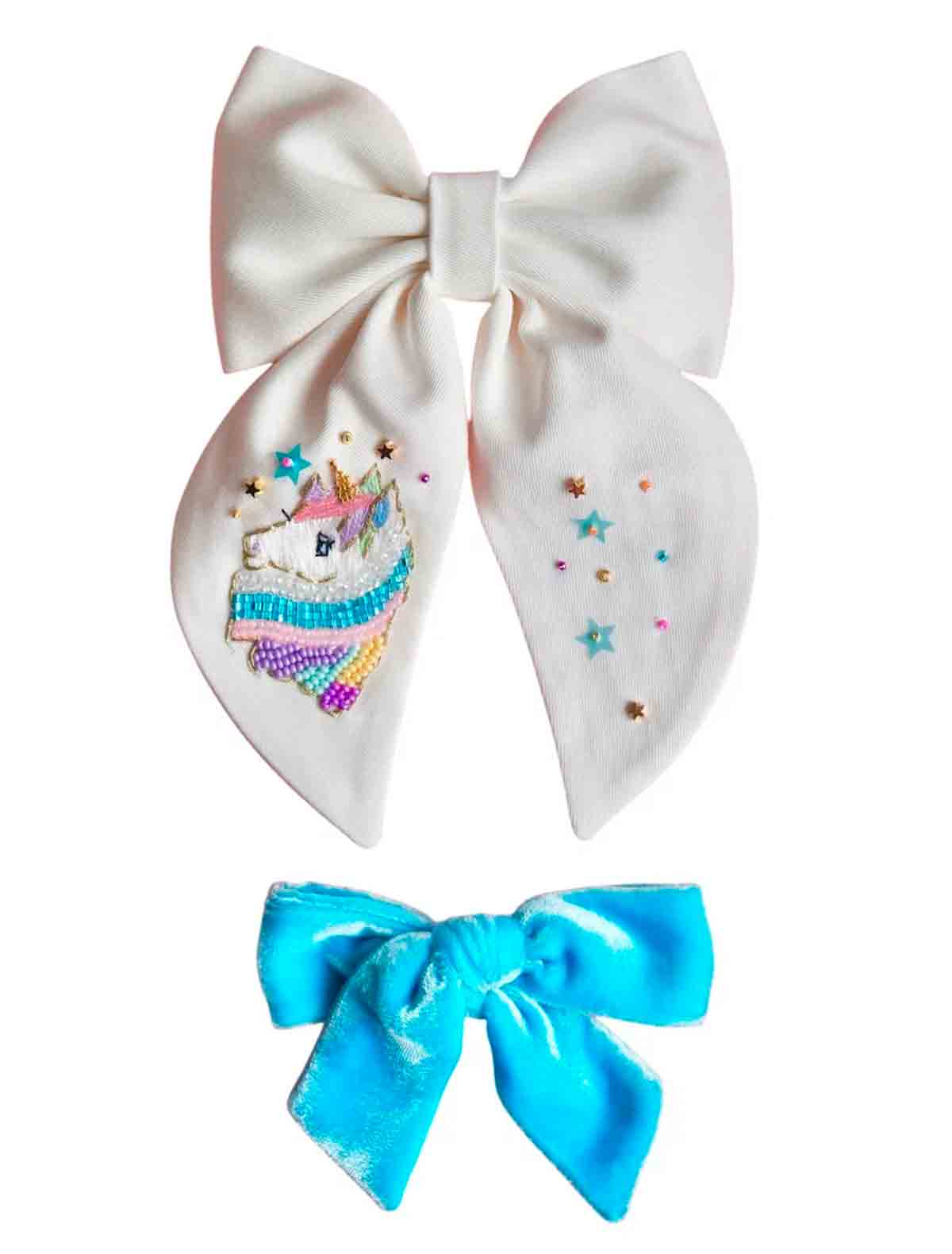 Набор бантов (Белый/Голубой)