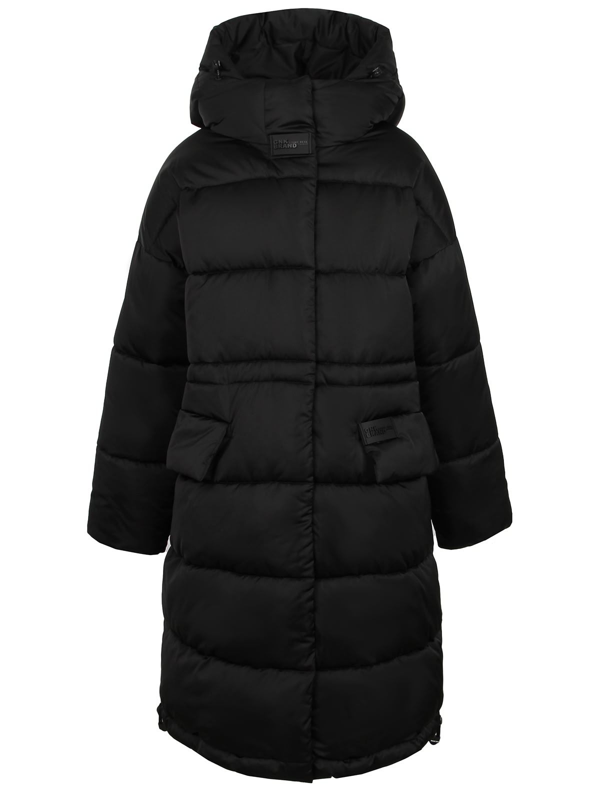 Черное пальто с капюшоном