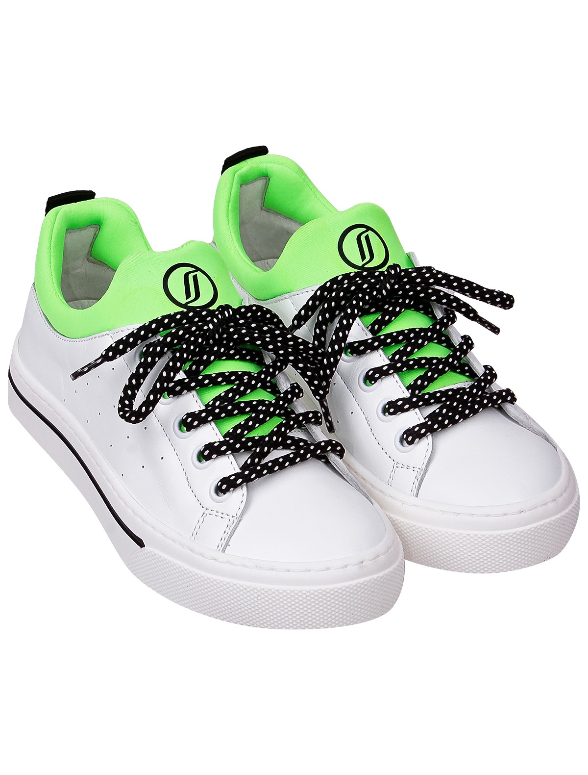 Кеды из натуральной кожи с текстильными вставками