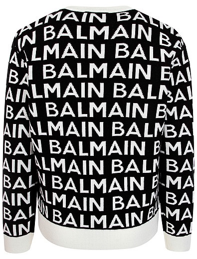 Шерстяной джемпер с принтом из логотипов Balmain - 1264529280094 - Фото 2