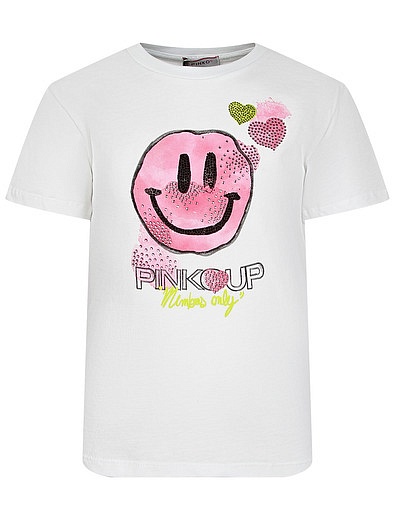 Комплект из футболки и юбки со смайликом Pinko - 3024509274202 - Фото 3