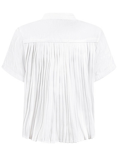 Белая блуза с логотипом на воротнике KARL LAGERFELD - 1034509171601 - Фото 2