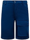Синие шорты с накладным карманом - 1414619170884