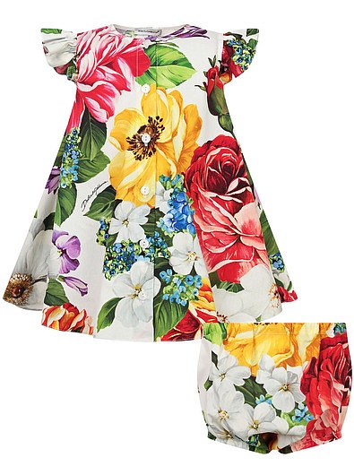 Платье с цветочным принтом Dolce & Gabbana - 1054609076033 - Фото 1