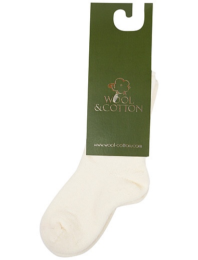 Шерстяные кремовые носки WOOL & COTTON - 1534529181487 - Фото 1