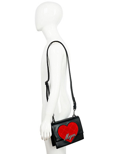 Черная сумка с контрастным сердечком MSGM - 1204508180533 - Фото 3