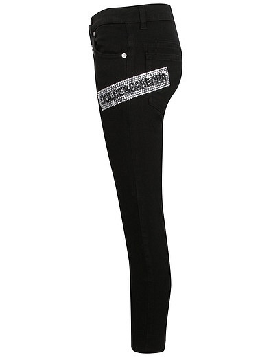Черные джинсы со стразами Dolce & Gabbana - 1164509181703 - Фото 3