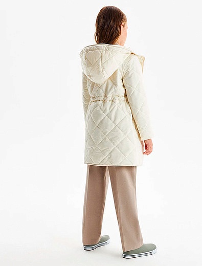 Кремовое стеганое пальто SILVER SPOON - 1124509370064 - Фото 4