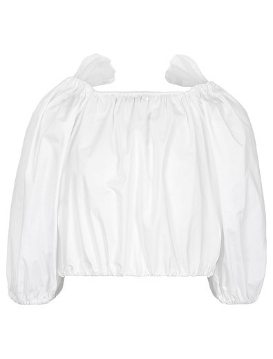 Белая блуза с открытыми плечами Patrizia Pepe - 1034509373258 - Фото 3