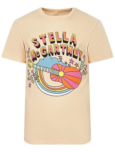 Персиковая футболка с принтом Stella McCartney - 1134509377772 - Фото 1