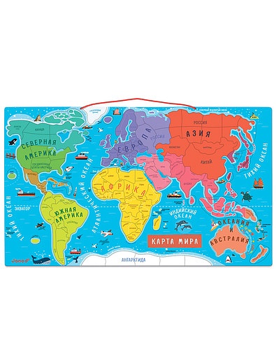 Карта мира с магнитными пазлами JANOD - 3534529270516 - Фото 2
