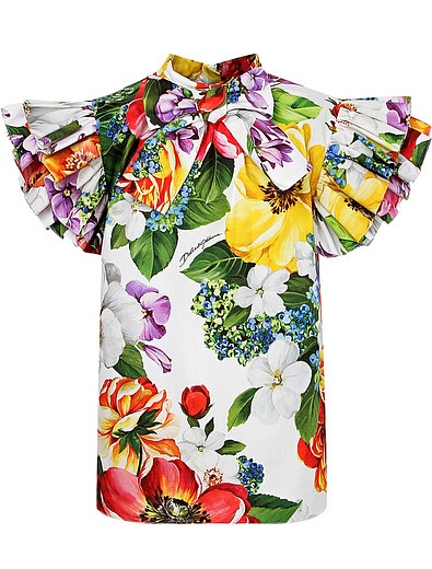 Блуза с принтом цветы Dolce & Gabbana - 1034509070201 - Фото 1