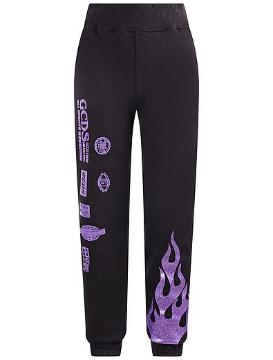 Спортивные брюки с фиолетовым принтом GCDS mini - 4244509182348 - Фото 1