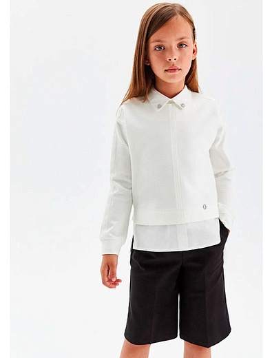 Белая блуза со съемным воротничком SILVER SPOON - 1034509182317 - Фото 2