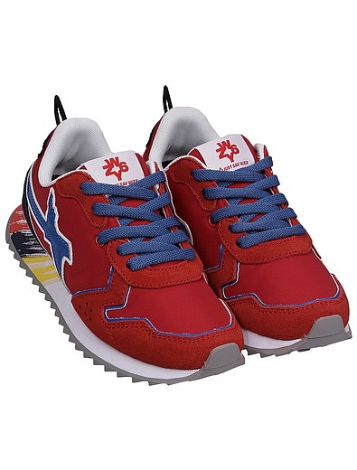 Красные кроссовки с контрастными шнурками W6YZ - 2104529170676 - Фото 1