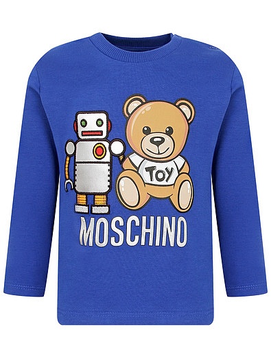 синий Лонгслив Teddy robot Moschino - 4164529181452 - Фото 1