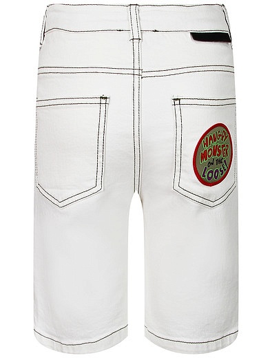 Белые джинсовые шорты с вышивкой Stella McCartney - 1414519412527 - Фото 3
