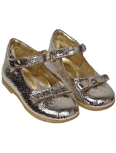Золотые туфли с бантиками Missouri - 2014509070011 - Фото 1