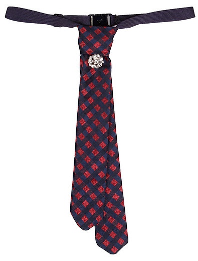 Красно-синий галстук с брошкой Aletta - 1324508180019 - Фото 1
