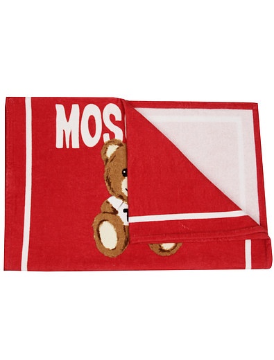 Красное полотенце с мишкой Moschino - 3334528370091 - Фото 2