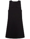 Черное платье с декоративными карманами - 1054509081625