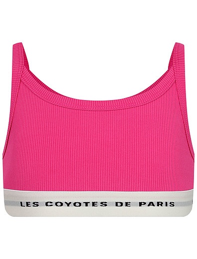Розовый топ с логотипом на резинке LES COYOTES DE PARIS - 0514509270814 - Фото 1