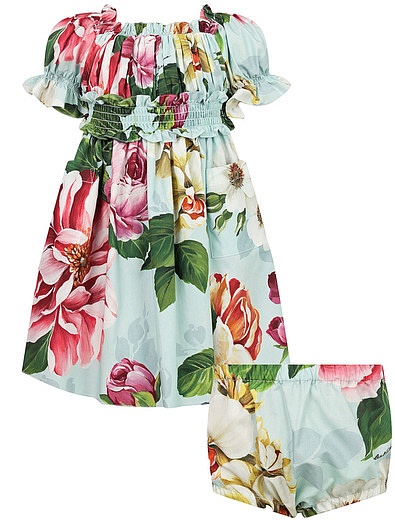Платье с цветочным принтом Dolce & Gabbana - 1054609076064 - Фото 1