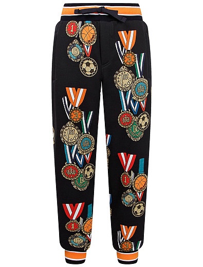 Брюки спортивные с принтом медали Dolce & Gabbana - 4244519085660 - Фото 1
