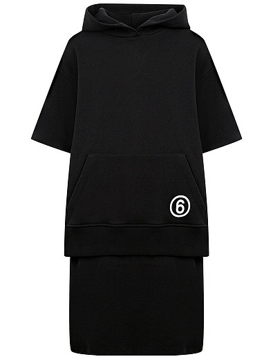 чёрное Платье с капюшоном MM6 Maison Margiela - 1054509270968 - Фото 1