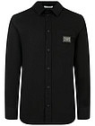 Чёрная рубашка с пластиной логотипа - 1014519384031
