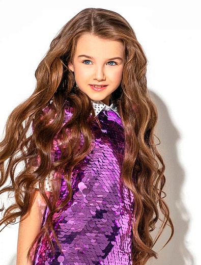 Фиолетовое платье с пайетками №21 kids - 1054609282564 - Фото 4