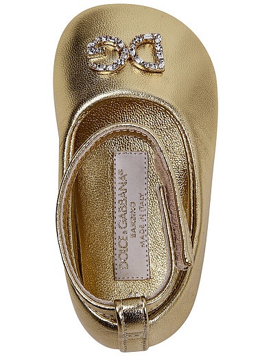 Пинетки с ремешком на щиколотке из ламинированной наппы Dolce & Gabbana - 2174509080059 - Фото 4