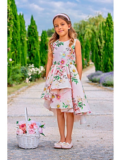 Асимметричное платье с цветочным принтом EIRENE - 1054509179278 - Фото 2