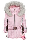 Куртка розовая с поясом и вышивкой на спине - 1072609980211