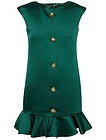 Зелёное платье с декоративными пуговицами - 1052209980118