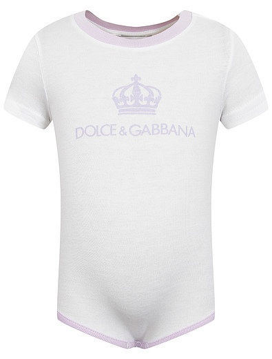 Комплект из двух боди с символикой бренда Dolce & Gabbana - 1254509370693 - Фото 3