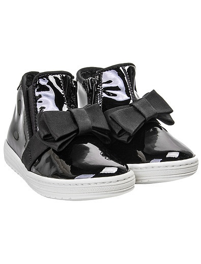 Черные лакированные ботинки с бантом Andrea Montelpare - 2031109680181 - Фото 1