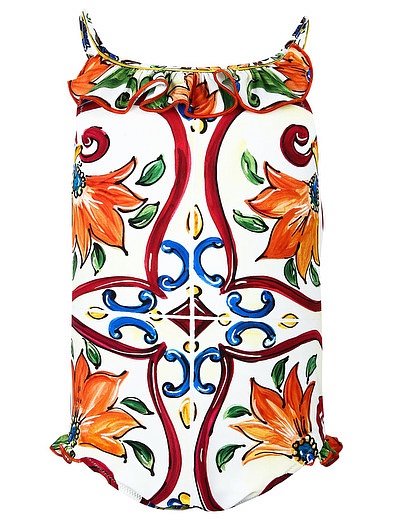 Слитный купальник с принтом "майолика" Dolce & Gabbana - 0882509870649 - Фото 1